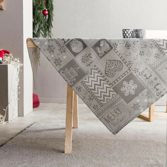 Gofis Home Weihnachtlich Tischtuch Stoff Gray L135xB135cm.