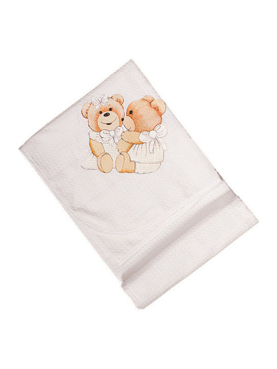 Mother Baby Κουβέρτα Κούνιας Brownies Πικέ Λευκ...