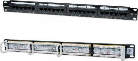 Digitus Patch Panel για Rack 1U 19" 24 Θυρών cat6 Μαύρο