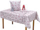 Viopros Christmas Tablecloth Fabric Red L180xW140cm.