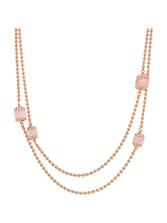 Rebecca Rebecca Pink Gold Plated Steel Necklace