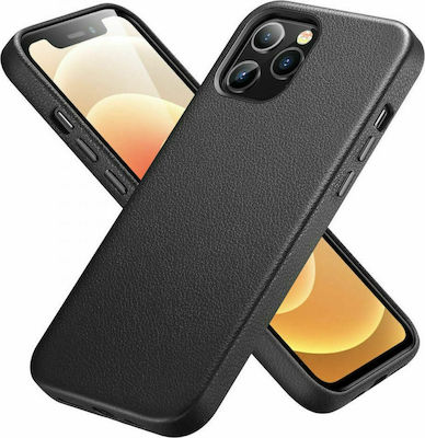 ESR Metro Premium Umschlag Rückseite Leder Schwarz (iPhone 12 Pro Max) X24947