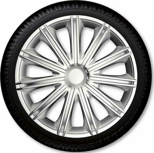 Autoline Σετ Τάσια Αυτοκινήτου Argo Nero 15" 4τμχ Ασημί