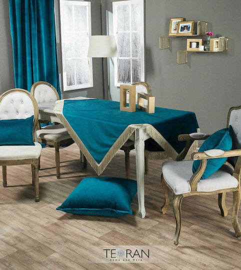 Teoran Checkered Velvet with Fringe 13 140x140cm