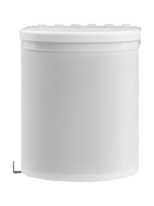 vidaXL Waste Bin Waste Plastic for Cabinet White 12lt 1pcs