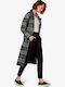 Women's Fabric Trousers with Elastic Loose Fit Black