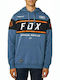 Fox Official Ανδρικό Φούτερ με Κουκούλα και Τσέπες Fleece Μπλε