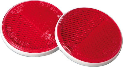 Lampa Ανακλαστήρες Euro-Norm Κόκκινοι Στρογγυλοί Αυτοκόλλητοι 65mm 2τμχ