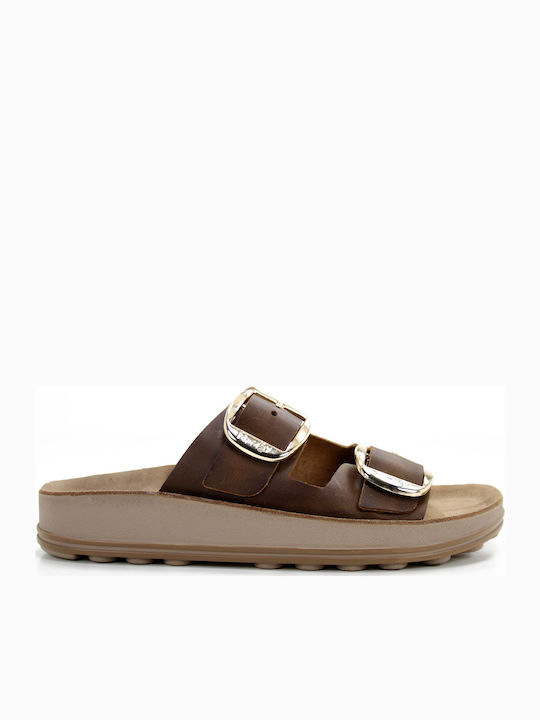 Fantasy Sandals Despoina Δερμάτινα Γυναικεία Σανδάλια Taupe Brush