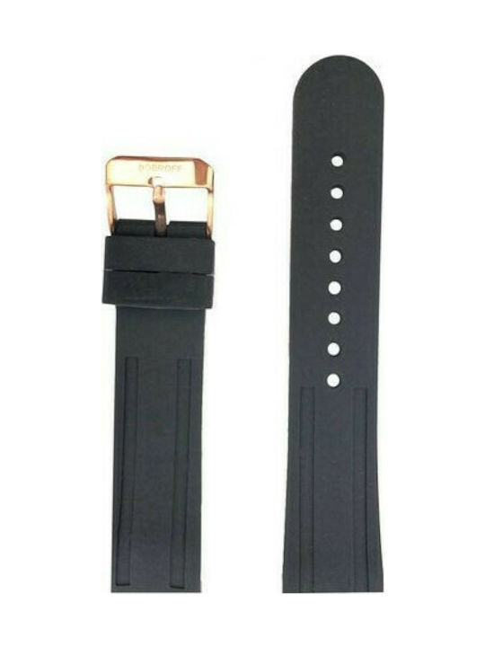 Bobroff Gummi-Armband Schwarz 22mm