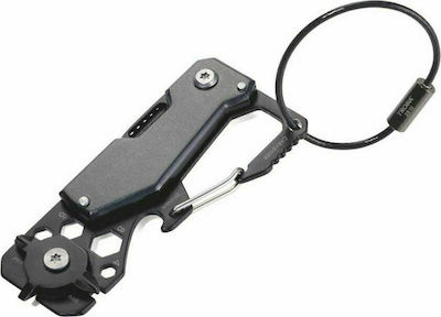 Troika Toolinator Multitool Schlüsselanhänger Schwarz mit Klinge aus Rostfreier Stahl