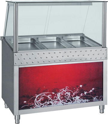 Bambas Frost MBF 138 Θερμαινόμενη Βιτρίνα Μπεν Μαρί με 4 Θέσεις για Γαστρονόμους και Ισχύ 1500W Π138 x Β70 x Υ130 εκ.