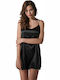 Luna Satin Women's Nightdress Black Prestige