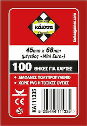 Kaissa 100 Θήκες Για Κάρτες Sleeves Μέγεθος Mini Euro 45x68mm