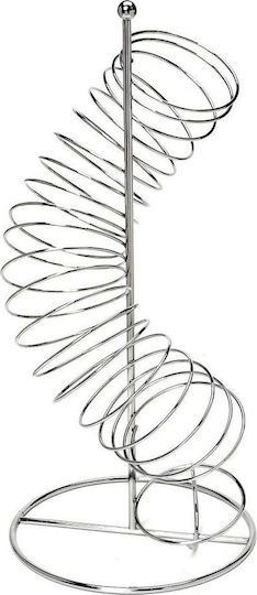 Espiel Spirale Obstschale Metallisch Silber 22x22x47cm