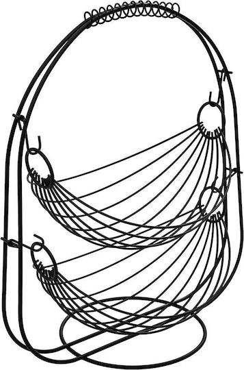Φρουτιερα 2 Θεσεων Metal Black Μεταλλικη 37x20x42cm Μαυρη Φρουτιερα 2 Θεσεων Metal Black Μεταλλικη 37x20x42cm Μαυρη