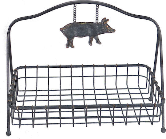 Zaros Fruitieră Metalic Negru 43x26x34buc