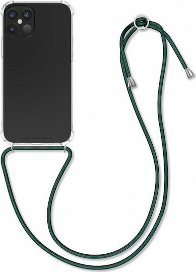 KWmobile Crossbody Back Cover Silicone with Strap Transparent (iPhone 12 / 12 Pro)