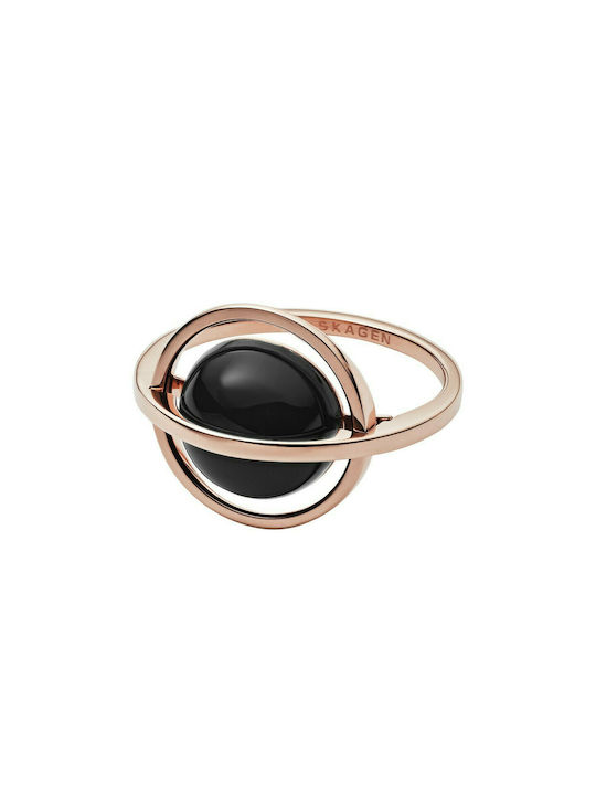 Skagen Ellen Women's Ring with Stones from Steel Gold Plated