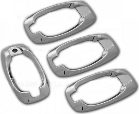 S-dizayn Car Door Frame Decoration Citroen Nemo Door Handle Frame Chrome Metallic 4pcs in Silver Color