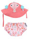 Zoocchini Kinder Badeanzug Schwimmwindel mit Hut Rosa