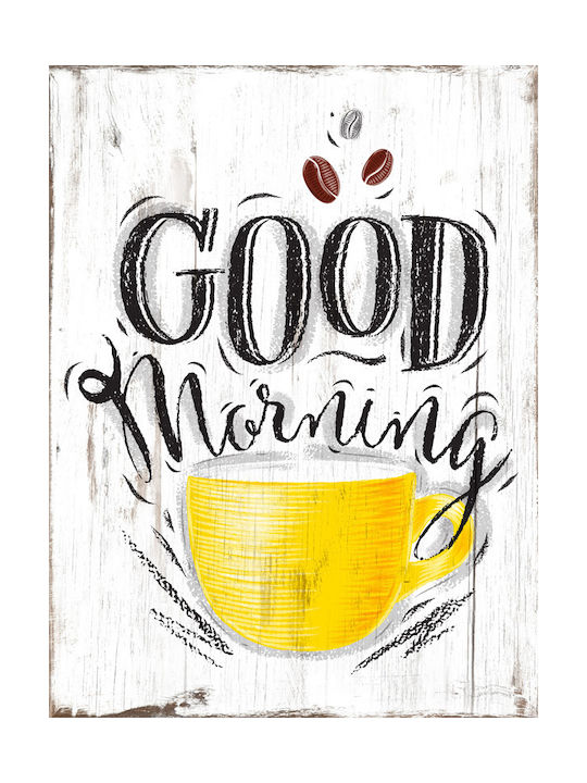 Etoile Wooden Wall Sign Good Morning 30x1x40cm