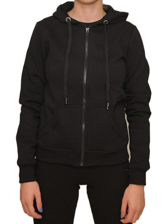 Women's Sweatshirt Jacket Hooded Black