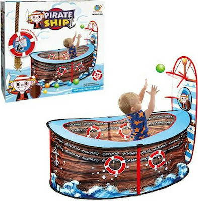 ToyMarkt Piscină cu bile Πειρατικό Καράβι cu Coș de baschet din Țesătură 125x35x12cm.