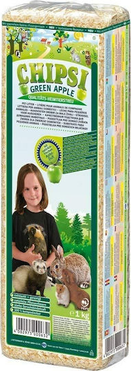 Chipsi Green Apple Ροκανίδια για Κλουβί Τρωκτικών Ροκανίδι με Άρωμα Πράσινο Μήλο 1kg 1kg