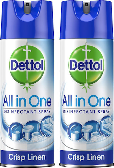 Dettol All In One Cleaning Spray General Use Disinfectant Crisp Linen 2x400ml