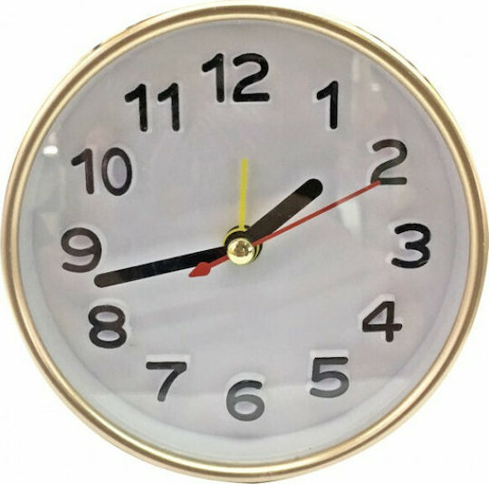 Gold Tischuhr mit Zeigern Kunststoff mit Wecker Gold 6044