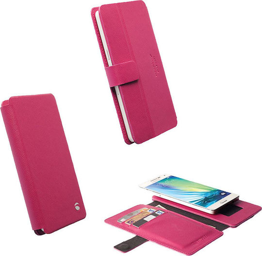 Krusell Leather Malmo Flipwallet Slide Калъф за книги до 4.7" Розов