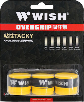 Wish Extra Overgrip Κίτρινο 3τμχ