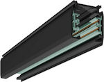 Eurolamp Ράγα Φωτιστικών από Αλουμίνιο 4 Καλωδίων 1m Μαύρη για Σποτ σε Μαύρο Χρώμα 145-55161