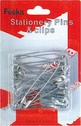 Foska Sewing Safety Pins Ασημί 38 χιλ. σε Blister 60 τμχ