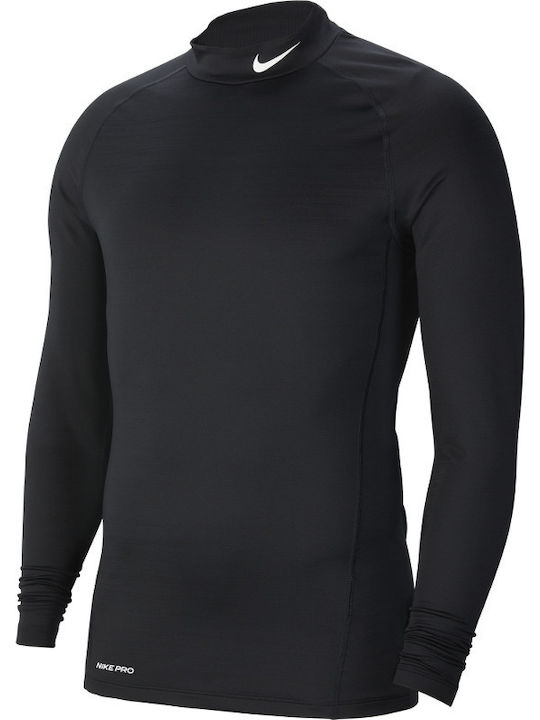 Nike Pro Warm Ισοθερμική Μπλούζα Μαύρη