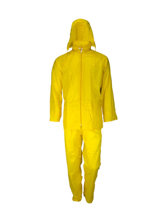 Galaxy Αδιάβροχο Κουστούμι PVC με Κουκούλα Κίτρινο