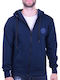 Paco & Co Men's Sweatshirt Jacket with Hood and Pockets Navy