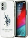 U.S. Polo Assn. Shiny Big Logo Back Cover Silicone White (iPhone 12 mini)