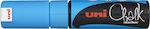 Uni-Ball Chalk Marker Μαρκαδόρος Μπλε Μαυροπίνακα Υγρής Κιμωλίας για Γυαλί Ανοικτό 8.0mm