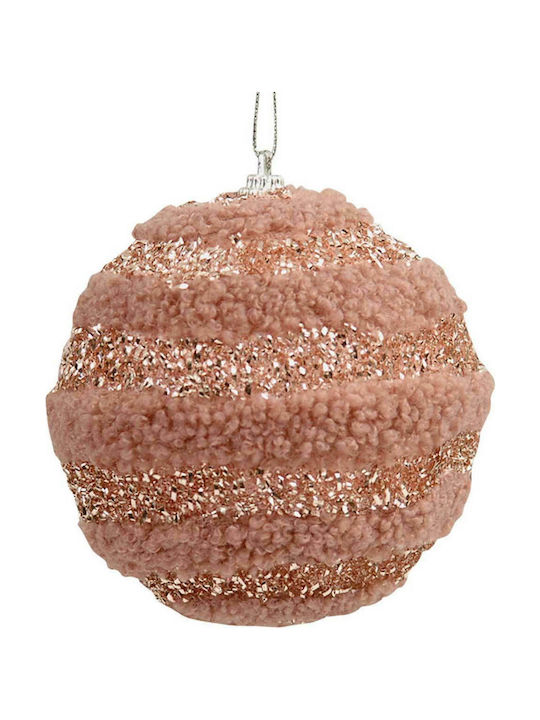 Lianos Christmas Fabric Ball Ornament Pink 10x10cm