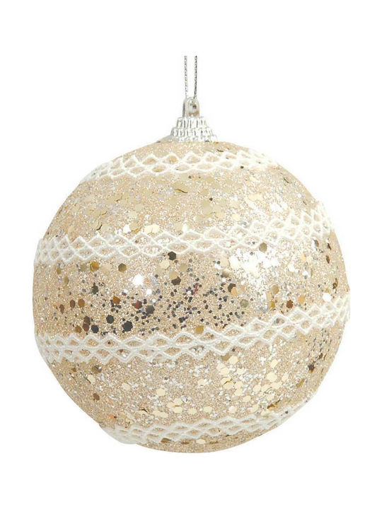 Lianos Weihnachtshänger Kugel Ornament Plastik Gold mit Goldstaub 8cm