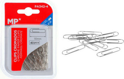 Madrid Papel Paper Clip 50mm Ασημί Μεταλλικοί 40pcs