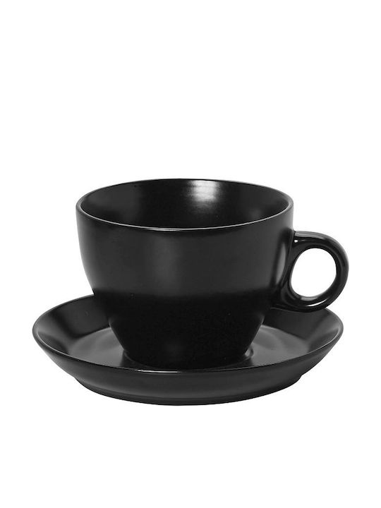 Espiel Bogart Set de căni Cappuccino din Porțelan Μαύρο 280ml 6buc