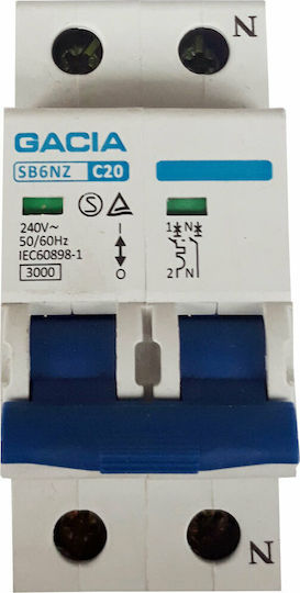 Gacia Automatic Circuit Breaker 25A Double-pole AC 500-42314