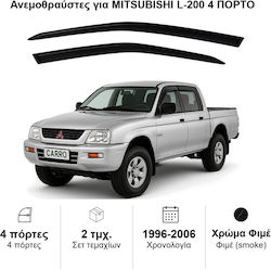 Heko Σετ Ανεμοθραύστες Μπροστινοί Σκούρο Φιμέ για Mitsubishi L200 5D 1999-2006 2τμχ 23341