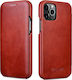 iCarer Curved Edge Genuine Leather Book Δερμάτι...