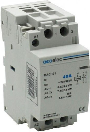 Aca Ρεле за фаза Захранване 25Спецификация Двуполюсно с Напрежение 230V 2M 25А 2НО