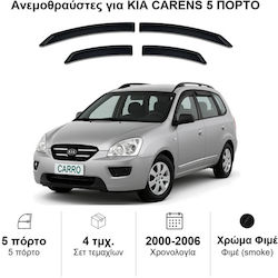 Heko Σετ Ανεμοθραύστες Μπροστινοί και Πίσω Σκούρο Φιμέ για Kia Carens 4τμχ 20137