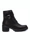 Carmela Footwear Leather Women's Ankle Boots with Medium Heel Black